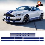 Front Rear Hood Roof Trunk Graphic Decal Side Door Rocker Panel Stripes Set Stickers for Ford Mustang 2015-2017